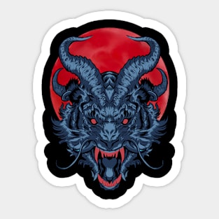 Blue Tiger Dragon Moonlight Sticker